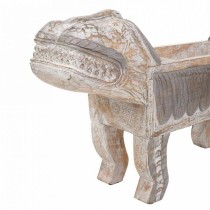 Centre de Table Alexandra House Living Blanc Marron Bois 40 x 17 x 80 cm Lion