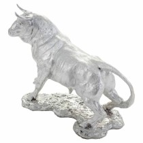 Decorative Figure Alexandra House Living Silver Polyresin Bull 17 x 32 x 43 cm