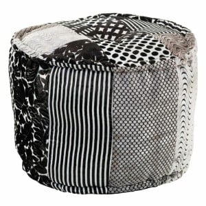 Pouffe Alexandra House Living White Black 50 x 40 x 50 cm