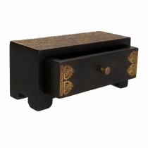 Jewelry box Alexandra House Living Dark brown Brass Paint MDF Wood 8 x 8 x 20 cm