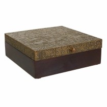 Boîte à bijoux Alexandra House Living Brun foncé Laiton Bois de manguier Bois MDF 20 x 7 x 20 cm