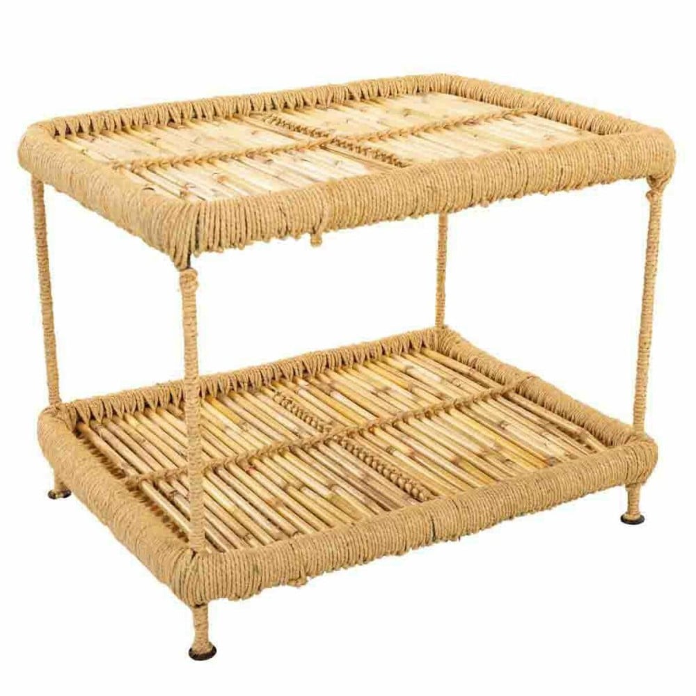 Table Basse Alexandra House Living Naturel Bambou Corde Fer 38 x 37 x 49 cm 1 Etagères