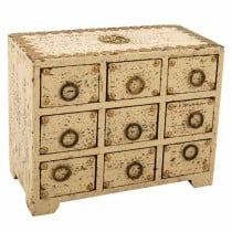 Jewelry box Alexandra House Living Cream Mango wood 10 x 16 x 20 cm 9 drawers