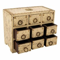 Box-Schmuckkästchen Alexandra House Living Creme Mango-Holz 10 x 16 x 20 cm 9 Schubladen