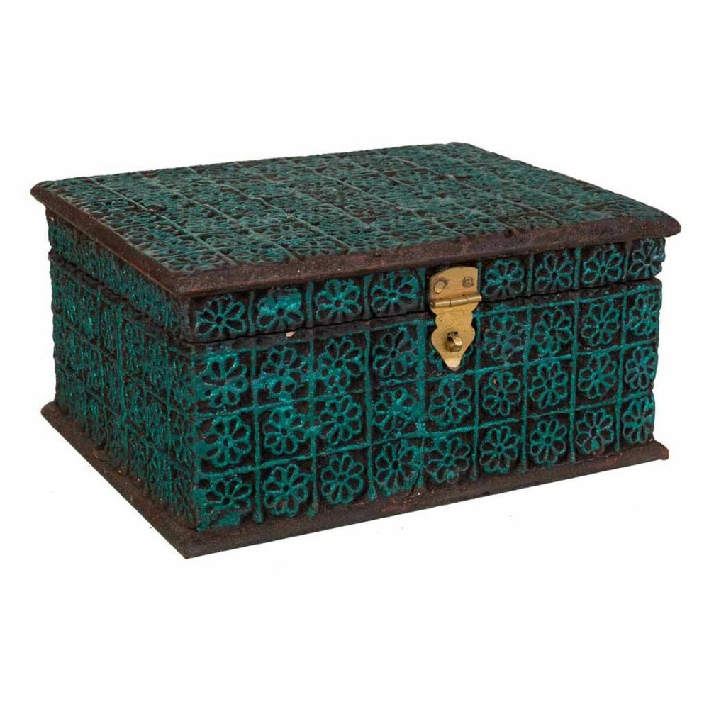 Boîte à bijoux Alexandra House Living Turquoise Peinture Bois de manguier résine synthétique Bois MDF 19 x 11 x 25 cm