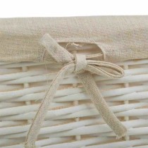 Panier à linge Alexandra House Living Blanc osier Bois de saule 3 Pièces