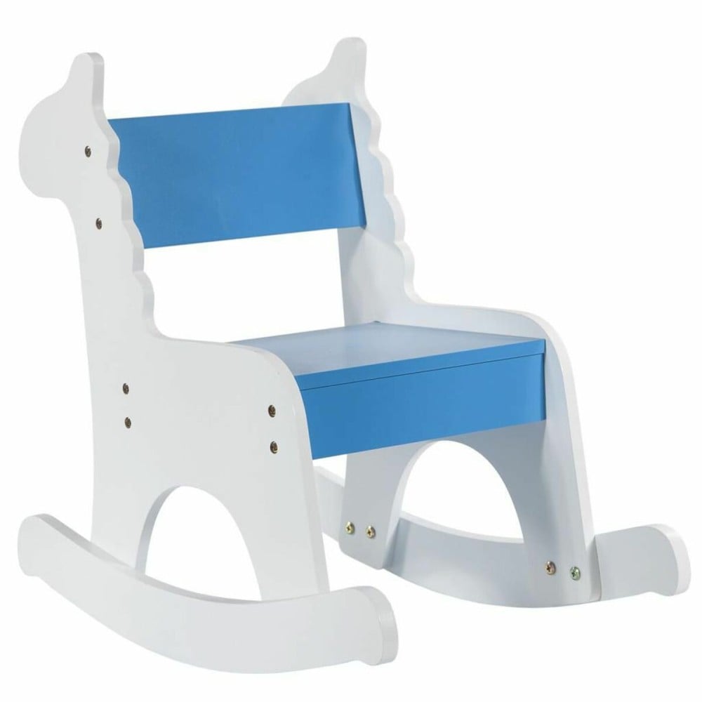 Chaise à bascule Alexandra House Living Bleu Blanc Bois MDF 33 x 55 x 51,5 cm Enfant Girafe