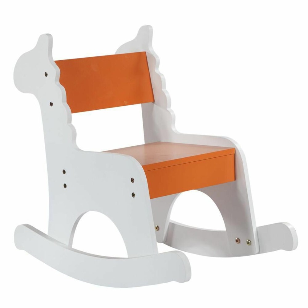 Schaukelstuhl Alexandra House Living Weiß Orange Holz MDF 33 x 55 x 51,5 cm Für Kinder Giraffe