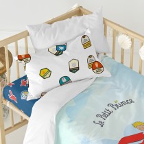 Bettbezug-Set HappyFriday Le Petit Prince Son Avion Bunt Babybettchen 2 Stücke