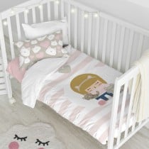 Parure de couette HappyFriday Happynois Kitty Multicouleur Lit de bébé 2 Pièces