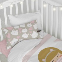 Parure de couette HappyFriday Happynois Kitty Multicouleur Lit de bébé 2 Pièces