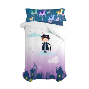 Parure de couette HappyFriday Mr Fox Nanny Multicouleur Lit 1 persone 2 Pièces