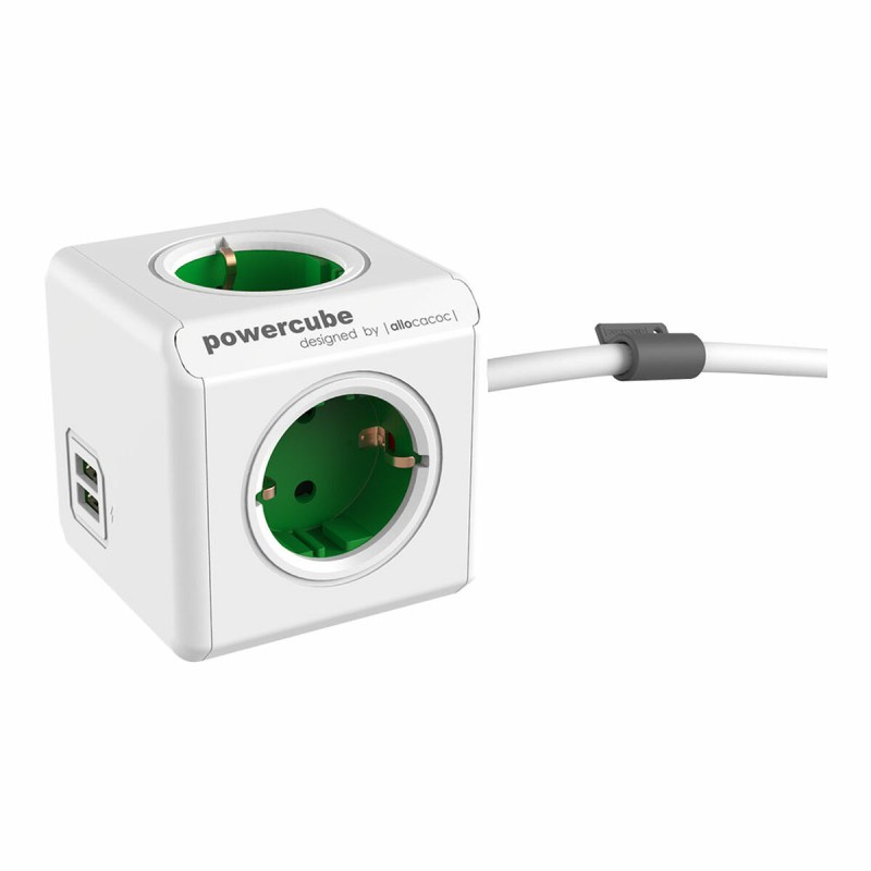 Würfel mit Steckdosenanschluss Allocacoc Powercube Extended 1402 USB 250 V 16 A 1,5 m