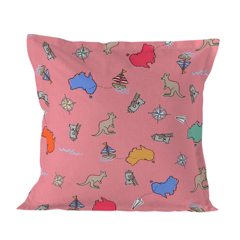 Taie d'oreiller HappyFriday Baleno Teen Pink Kangaroo Multicouleur 80 x 80 cm