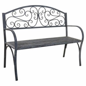 Bench Alexandra House Living Grey Iron 53 x 91 x 153 cm