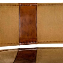 Bench Alexandra House Living Leather Iron Mango wood 71 x 76 x 127 cm