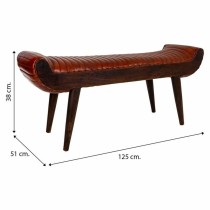 Bench Alexandra House Living Leather Mango wood 51 x 38 x 125 cm