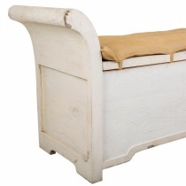 Banc Alexandra House Living Blanc Coton Bois de manguier 42 x 63 x 120 cm