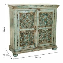 Console Alexandra House Living Bleu Bois de manguier 40 x 90 x 90 cm