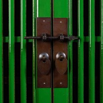 Cupboard Alexandra House Living Green MDF Elm wood 43 x 170 x 70 cm