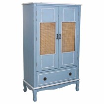 Schrank Alexandra House Living Blau Rattan Tannenholz Holz MDF 42 x 138 x 80 cm