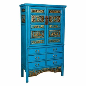 Armoire Alexandra House Living Bleu Bois 43 x 170 x 100 cm