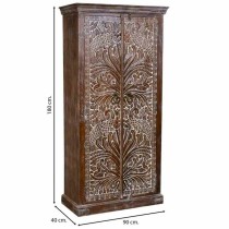 Cupboard Alexandra House Living Dark brown Mango wood 40 x 90 x 180 cm