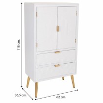 Cupboard Alexandra House Living White Golden MDF Wood 36 x 118 x 62 cm