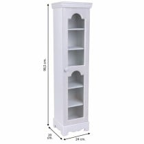 Cupboard Alexandra House Living White Mirror MDF Wood 20 x 98 x 24 cm