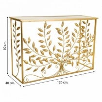 Hall Alexandra House Living Golden Metal Glass MDF Wood 40 x 80 x 120 cm