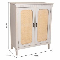 Meuble d'Entrée Alexandra House Living Blanc Rotin Bois d'épicéa Bois MDF 36 x 95 x 78 cm