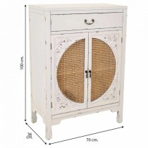 Hall Table with Drawers Alexandra House Living White Rattan Fir wood MDF Wood 36 x 100 x 70 cm