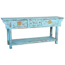 Hall Table with Drawers Alexandra House Living Blue Mango wood 45 x 80 x 181 cm