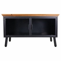 Meuble d'Appoint Alexandra House Living Marron Noir Gris verre Fer Bois d'épicéa 42 x 55 x 94 cm