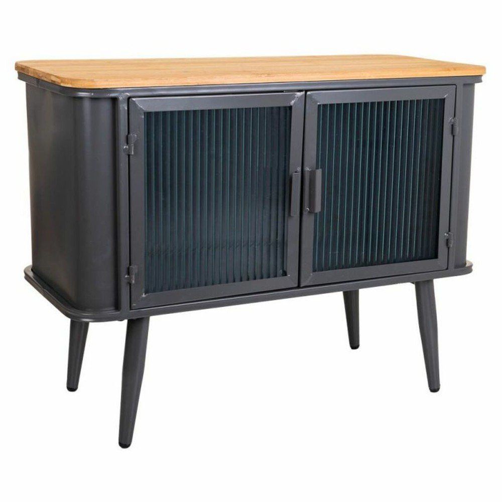 Meuble d'Appoint Alexandra House Living Marron Noir Gris verre Fer Bois d'épicéa 32 x 54 x 70 cm