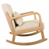 Chaise à bascule Alexandra House Living Crème Caoutchouc Coton Lin Bois 88 x 78 x 66 cm