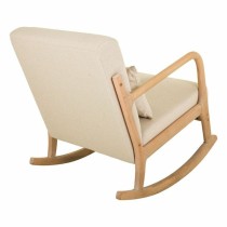 Chaise à bascule Alexandra House Living Crème Caoutchouc Coton Lin Bois 88 x 78 x 66 cm