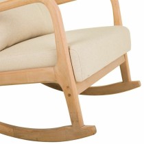 Chaise à bascule Alexandra House Living Crème Caoutchouc Coton Lin Bois 88 x 78 x 66 cm