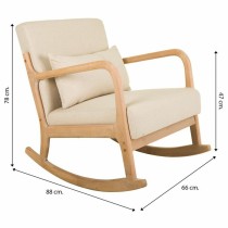 Rocking chair Alexandra House Living Cream Rubber Cotton Linen Wood 88 x 78 x 66 cm