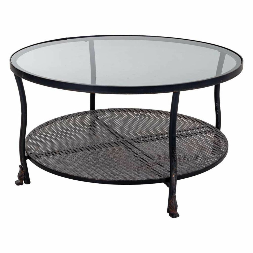 Centre Table Alexandra House Living Black Metal Glass 85 x 45 x 85 cm