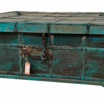 Coffre Alexandra House Living Bleu Bois de manguier 87 x 48 x 136 cm