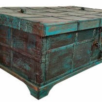 Coffre Alexandra House Living Bleu Bois de manguier 87 x 48 x 136 cm