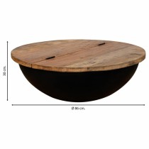 Table Basse Alexandra House Living Noir Fer Bois de manguier 86 x 30 x 86 cm