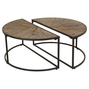 Jeu de 2 tables Alexandra House Living Marron Fer Bois d'épicéa 45 x 40 x 91 cm