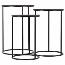 Set of 2 tables Alexandra House Living Black Iron MDF Wood 39 x 57 x 39 cm