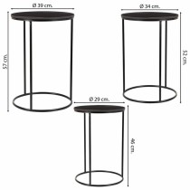 Set of 2 tables Alexandra House Living Black Iron MDF Wood 39 x 57 x 39 cm