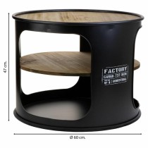 Side table Alexandra House Living Black metal and fir wood 60 x 60 x 47 cm