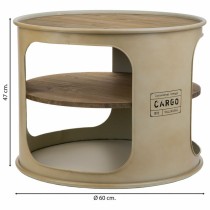 Side table Alexandra House Living Grey metal and fir wood 60 x 60 x 47 cm