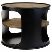 Side table Alexandra House Living Black metal and fir wood 60 x 60 x 47 cm