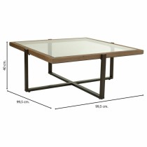 Centre Table Alexandra House Living Brown Iron Fir wood Tempered glass 99 x 40 x 99 cm